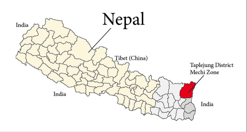 Nepal taplejung-kanchenjunga-map
