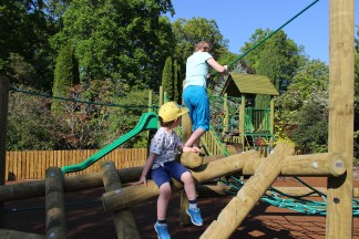 The fantastic playpark has everything children enjoy - climbing, swinging and more.